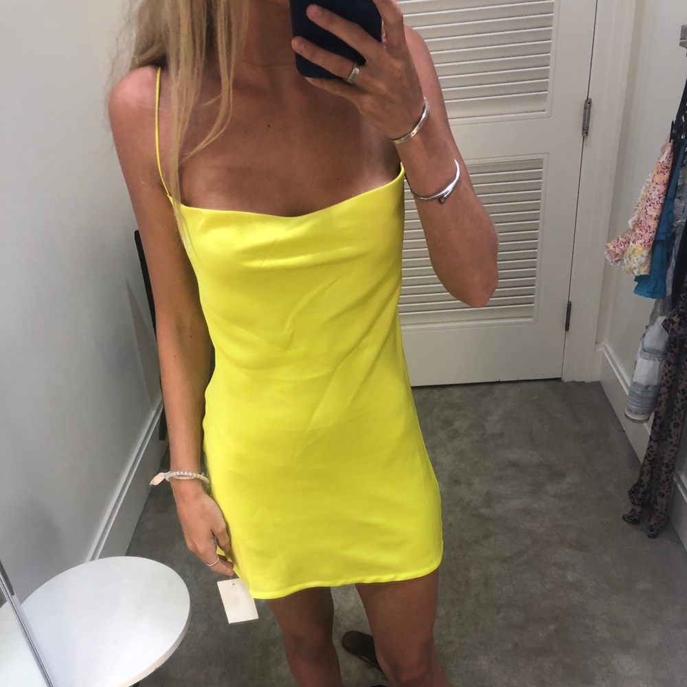 yellow for love and lemons silk dress